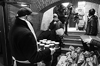 Soup Kitchen : St Luke's Lutheran Church : Hell's Kitchen : Food queues : Food lines : Hell's Kitchen : Streetlife, New York, Photo by Richard Moore